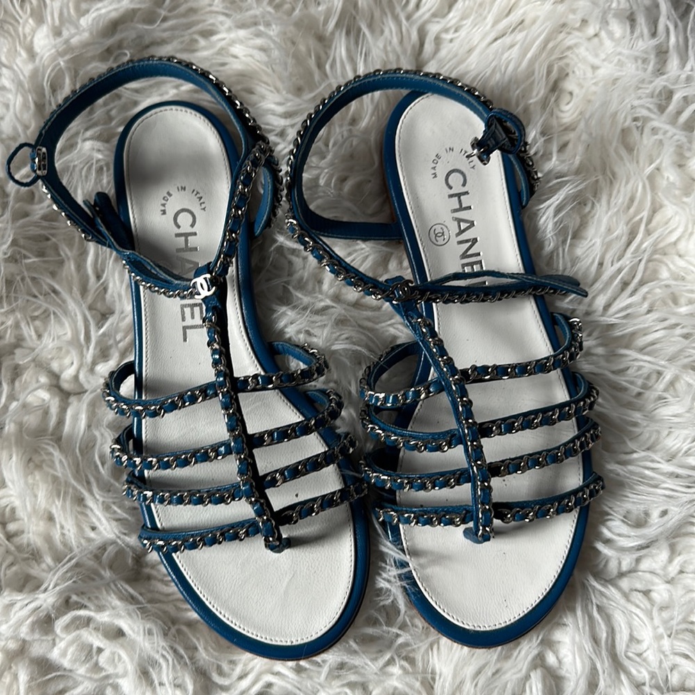 Chanel Chain Sandals Size 36.5